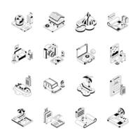 Handy pack of travel icon in isometric style , easy to edit vector