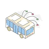 Get a glimpse of this bus travel isometric icon vector