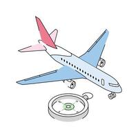 An amazing isometric icon showing a flight departure vector