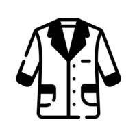 Premium glyph style icon of lab coat, ready for premium use. vector