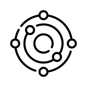 Visually appealing line style icon of orbit diagram vector