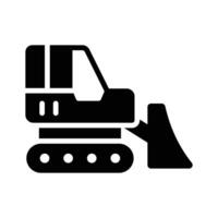 Visually appealing glyph icon of construction bulldozer machine vector