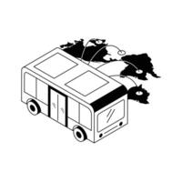 Get a glimpse of this bus travel isometric icon. vector