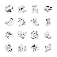 Check out bundle of isometric icons showing vacation and travel concepts vector