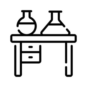 Lab table icon creatively designed in outline style vector