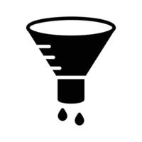 A well designed glyph style icon of lab funnel vector