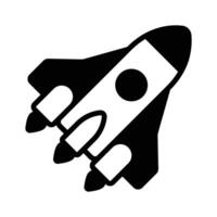 A customizable glyph icon of space shuttle spaceship. vector