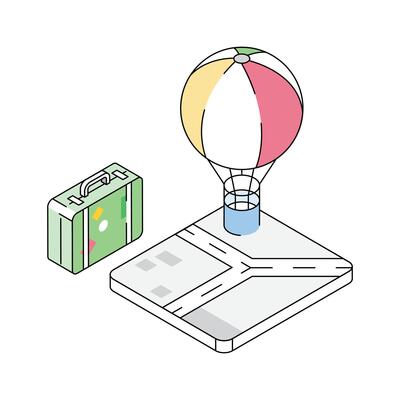 Check out this air travel isometric outline icon