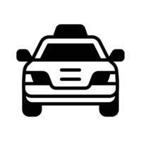 Easy to edit glyph icon of yellow taxi cab. vector