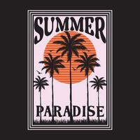 Summer Paradise. Summer vibes artwork. Sunshine paradise graphic print design. Surf club design. vector