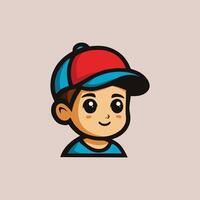 A cartoon boy wearing a baseball cap vector