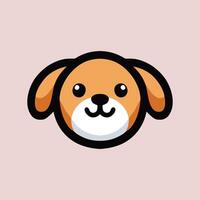 A cartoon dog head on a pink background vector