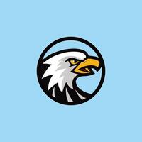 An eagle head logo on a blue background vector