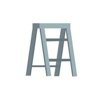 Illustration of a Gray Step Ladder vector