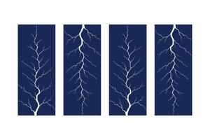 forked lightning classic jagged bolts vector