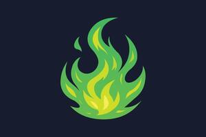 green flame graphic design vector