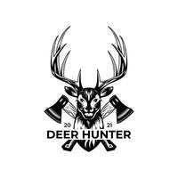 Logo Deer Hunt Axe vector