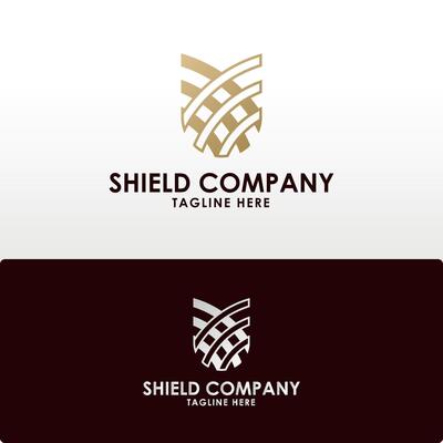Monogram Shield premium logo Illustration.