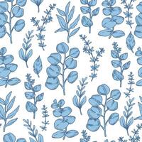 Blue leaf patterned design vector