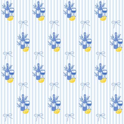 Wine Drink Seamless Pattern Background. Sketch Vintage Wrapping Paper Print. Doodle Line Mediterranean Wine Bottle Amalfi Style Stroke Symbol Textile Swatch. Striped Minimalist Hand Drawn Surface Art