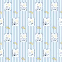Outline Building House and Boat Seamless Pattern. Sketch Vintage Wrapping Paper Print. Doodle Line Mediterranean Amalfi Style Stroke Symbol Textile Swatch. Striped Minimalist Hand Drawn Surface Design vector
