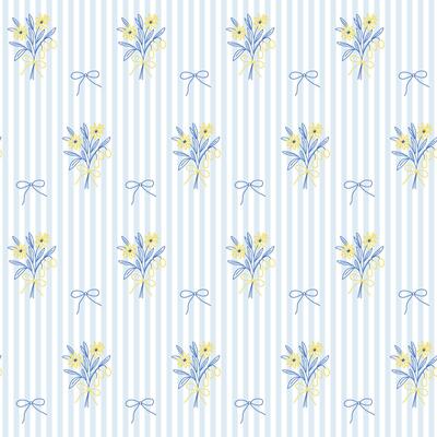 Coquette Outline Bouquet Seamless Pattern Background. Sketch Floral Vintage Wrapping Paper Print. Whimsical Doodle Line Flower Stroke Symbol Textile Swatch. Girly Dairy Striped Sophisticated Surface