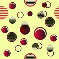 a pattern with red and black circles and stripes vector