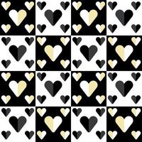 Heart pattern design in black and white vector