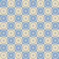 blue and cream floral pattern design vector
