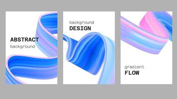 Abstract gradient background for poster graphic. Blue and pink color wave with fluid line brush paint. Dynamic pattern with futuristic layout for music flyer cover or annual corporate event vector