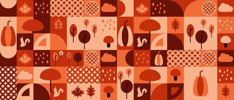Abstract nature-themed geometric pattern vector