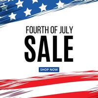 fourth of july sale banner with an american flag background vector
