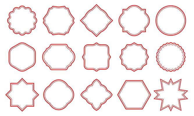 Set of simple line art frames design elements for vintage frames.