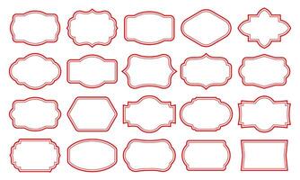 Set of vintage frames isolated on a white background illustration. vector