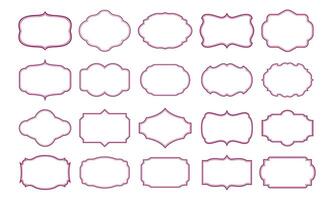 Set of vintage frames on white background illustration. EPS 10 vector
