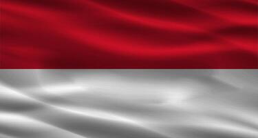 Monaco flag with fabric texture. Realistic flag of Monaco waving photo
