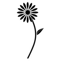 Black Silhouette of a Daisy Flower on White Background vector