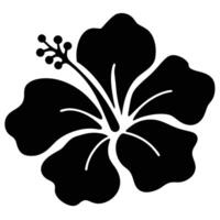 Black hibiscus flower silhouette vector