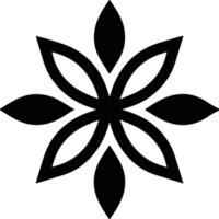 Abstract Floral Silhouette of Single Bloom in Artistic Style vector