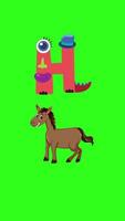 Playful animation of letter H transforming into a horse with vibrant colors and whimsical design video