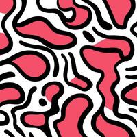 Abstract background with a hand drawn pattern design in black and pink vector