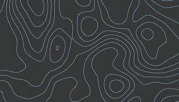Dark Topographic Map Background with Light Blue Contour Lines vector