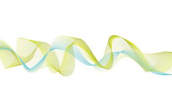 Yellow and Blue Abstract Wavy Lines on White Background vector