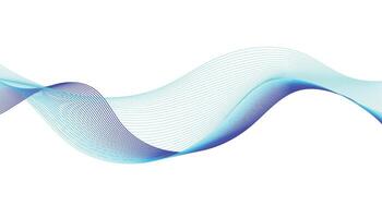 Colorful Abstract Wave Background in Blue Gradient Lines on White vector