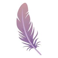 Purple magical feather. Fantasy illustration with soft shape. Perfect for mystic and halloween themes. vector