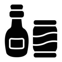 Simple Beverage glyph icon. The icon can be used for websites, print templates, presentation templates, illustrations, etc vector