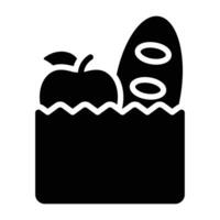 Simple Paper Bag glyph icon. The icon can be used for websites, print templates, presentation templates, illustrations, etc vector
