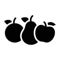 Simple Fruit glyph icon. The icon can be used for websites, print templates, presentation templates, illustrations, etc vector
