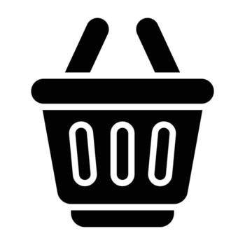 sencillo cesta glifo icono. el icono lata ser usado para sitios web, impresión plantillas, presentación plantillas, ilustraciones, etc vector