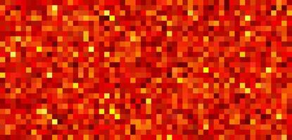 Pixelated lava texture in glowing 8-bit style. Seamless red-orange game background with hot magma look. vector